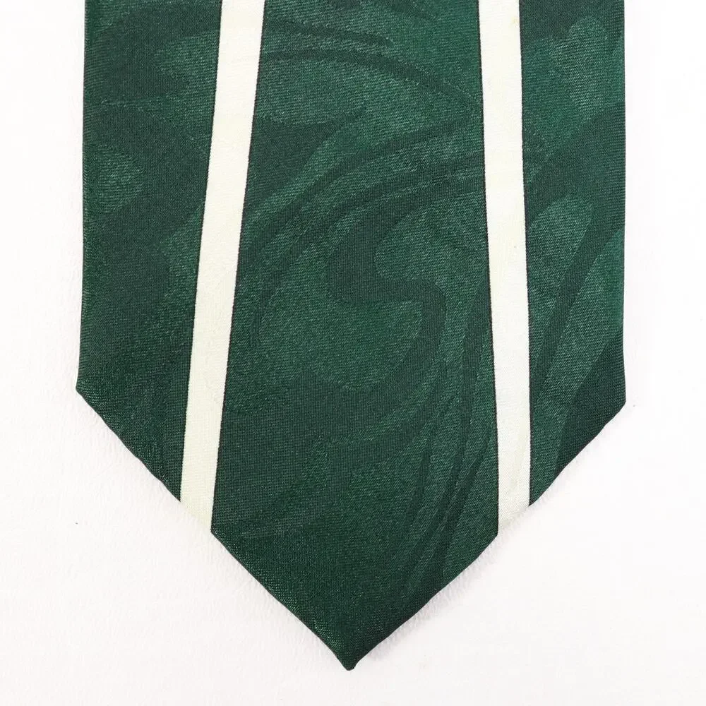 Romario Manzini Tie Mens 60 in Italian Silk Forest Green Statement Wide